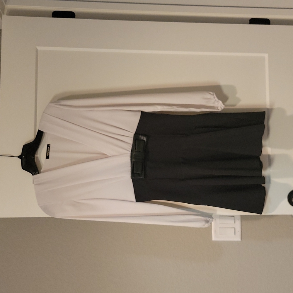 Black & white long sleeve dress
